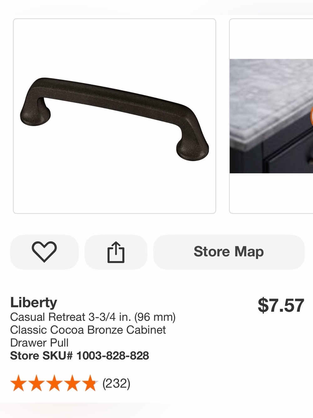 New liberty casual retreat Cocoa Bronze Curved Cabinet Pull 3 3/4”